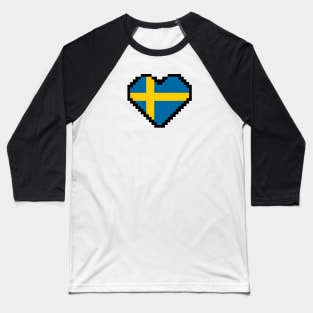 Swedish Flag Pixel Art, Sweden Flag  pixel art Baseball T-Shirt